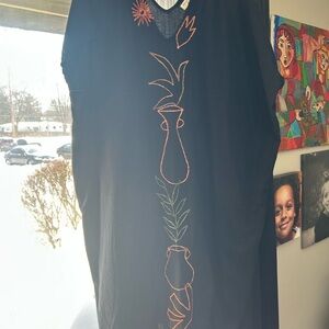 World Market Black Dress O/S NWOT hand stiched